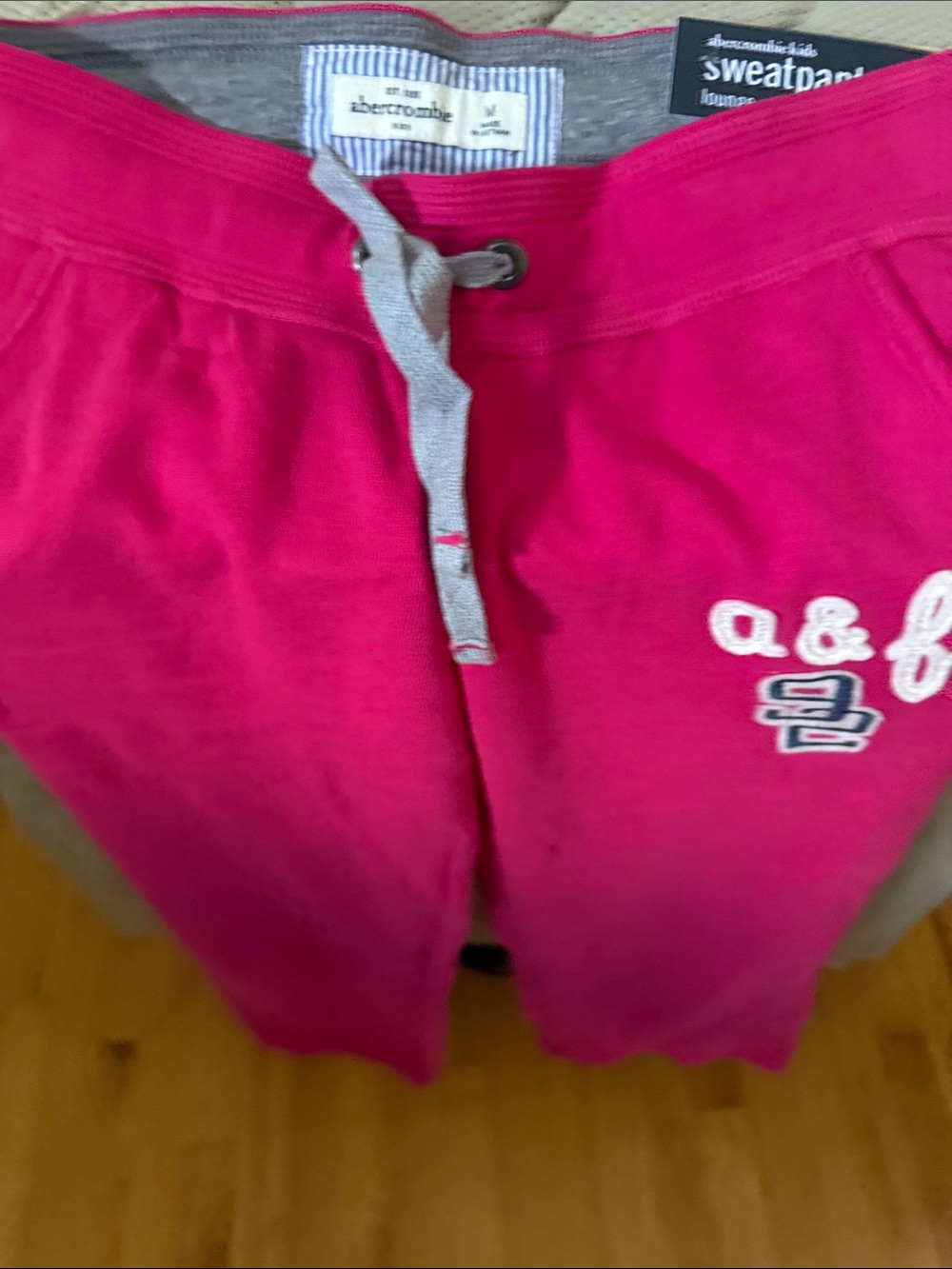 abercrombie kids Hot Pink Sweatpants with Grey Drawstring